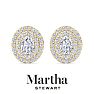 Martha Stewart 4 Carat Oval Shape Lab Grown Diamond Halo Stud Earrings In 14 Karat Yellow Gold Image-6