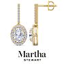 Martha Stewart 2 1/2 Carat Oval Shape Lab Grown Diamond Drop Earrings In 14 Karat Yellow Gold Image-1