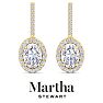 Martha Stewart 2 1/2 Carat Oval Shape Lab Grown Diamond Drop Earrings In 14 Karat Yellow Gold Image-5