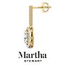 Martha Stewart 2 1/2 Carat Oval Shape Lab Grown Diamond Drop Earrings In 14 Karat Yellow Gold Image-6
