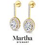 Martha Stewart 2 1/2 Carat Oval Shape Lab Grown Diamond Drop Earrings In 14 Karat Yellow Gold Image-7