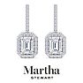 Martha Stewart 2 1/2 Carat Emerald Cut Lab Grown Diamond Drop Earrings In 14 Karat White Gold Image-8