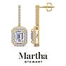 Martha Stewart 2 1/2 Carat Emerald Cut Lab Grown Diamond Drop Earrings In 14 Karat Yellow Gold Image-1