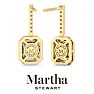 Martha Stewart 2 1/2 Carat Emerald Cut Lab Grown Diamond Drop Earrings In 14 Karat Yellow Gold Image-2