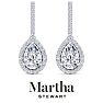 Martha Stewart 2 1/2 Carat Pear Shape Lab Grown Diamond Drop Earrings In 14 Karat White Gold Image-8