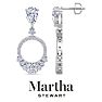 Martha Stewart 3 Carat Pear Shape Lab Grown Diamond Drop Earrings In 14 Karat White Gold Image-1