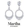 Martha Stewart 3 Carat Pear Shape Lab Grown Diamond Drop Earrings In 14 Karat White Gold Image-4