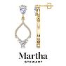 Martha Stewart 3 Carat Pear Shape Lab Grown Diamond Drop Earrings In 14 Karat Yellow Gold Image-1