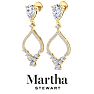 Martha Stewart 3 Carat Pear Shape Lab Grown Diamond Drop Earrings In 14 Karat Yellow Gold Image-6