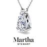 Martha Stewart 3 Carat Pear Shape Lab Grown Diamond Solitaire Necklace In 14K White Gold Image-8