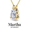 Martha Stewart 3 Carat Pear Shape Lab Grown Diamond Solitaire Necklace In 14K White Gold Image-8