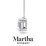 Martha Stewart 3 Carat Emerald Cut Lab Grown Diamond Solitaire Necklace In 14K White Gold Image-10