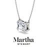Martha Stewart 3 Carat Emerald Cut Lab Grown Diamond Solitaire Necklace In 14K White Gold Image-8