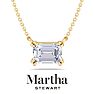 Martha Stewart 3 Carat Emerald Cut Lab Grown Diamond Solitaire Necklace In 14K White Gold Image-1