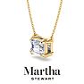 Martha Stewart 3 Carat Emerald Cut Lab Grown Diamond Solitaire Necklace In 14K White Gold Image-8