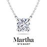 Martha Stewart 2 Carat Round Shape Lab Grown Diamond Solitaire Necklace In 14K White Gold Image-1