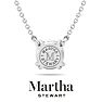 Martha Stewart 2 Carat Round Shape Lab Grown Diamond Solitaire Necklace In 14K White Gold Image-2