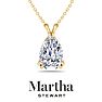 Martha Stewart 2 Carat Pear Shape Lab Grown Diamond Solitaire Necklace In 14K White Gold Image-1