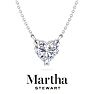 Martha Stewart 2 Carat Heart Shape Lab Grown Diamond Solitaire Necklace In 14K White Gold Image-1