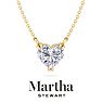 Martha Stewart 2 Carat Heart Shape Lab Grown Diamond Solitaire Necklace In 14K White Gold Image-1