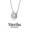 Martha Stewart 1 Carat Round Shape Lab Grown Diamond Solitaire Necklace In 14K White Gold Image-8