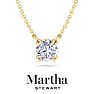 Martha Stewart 1 Carat Round Shape Lab Grown Diamond Solitaire Necklace In 14K White Gold Image-1