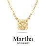 Martha Stewart 1 Carat Round Shape Lab Grown Diamond Solitaire Necklace In 14K White Gold Image-2