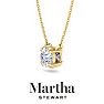 Martha Stewart 1 Carat Round Shape Lab Grown Diamond Solitaire Necklace In 14K White Gold Image-8