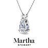 Martha Stewart 1 Carat Pear Shape Lab Grown Diamond Solitaire Necklace In 14K White Gold Image-8
