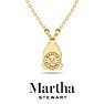 Martha Stewart 1 Carat Pear Shape Lab Grown Diamond Solitaire Necklace In 14K White Gold Image-2