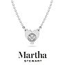 Martha Stewart 1 Carat Heart Shape Lab Grown Diamond Solitaire Necklace In 14K White Gold Image-2