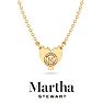 Martha Stewart 1 Carat Heart Shape Lab Grown Diamond Solitaire Necklace In 14K White Gold Image-2