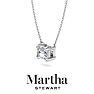 Martha Stewart 1 Carat Emerald Cut Lab Grown Diamond Solitaire Necklace In 14K White Gold Image-8