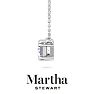 Martha Stewart 1 Carat Emerald Cut Lab Grown Diamond Solitaire Necklace In 14K White Gold Image-9