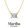 Martha Stewart 1 Carat Emerald Cut Lab Grown Diamond Solitaire Necklace In 14K White Gold Image-1