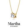 Martha Stewart 1 Carat Emerald Cut Lab Grown Diamond Solitaire Necklace In 14K White Gold Image-8