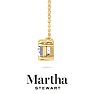 Martha Stewart 1 Carat Emerald Cut Lab Grown Diamond Solitaire Necklace In 14K White Gold Image-9