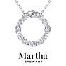 Martha Stewart 4 Carat Lab Grown Diamond Marquise and Round Circle Necklace In 14K White Gold Image-1