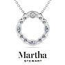 Martha Stewart 4 Carat Lab Grown Diamond Marquise and Round Circle Necklace In 14K White Gold Image-2