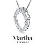 Martha Stewart 4 Carat Lab Grown Diamond Marquise and Round Circle Necklace In 14K White Gold Image-5