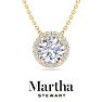Martha Stewart 2 1/4 Carat Lab Grown Diamond Halo Necklace In 14K Yellow Gold Image-1