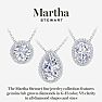 Martha Stewart 2 1/4 Carat Oval Shape Lab Grown Diamond Halo Necklace In 14K White Gold Image-5