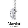 Martha Stewart 2 1/4 Carat Oval Shape Lab Grown Diamond Halo Necklace In 14K White Gold Image-8
