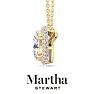 Martha Stewart 2 1/4 Carat Oval Shape Lab Grown Diamond Halo Necklace In 14K Yellow Gold Image-7
