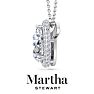 Martha Stewart 2 1/4 Carat Pear Shape Lab Grown Diamond Halo Necklace In 14K White Gold Image-7