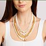 Martha Stewart Four Strand Pearl and Chain Necklace In Gold Image-7
