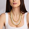 Martha Stewart Three Strand Pearl, Gold Ball and Chain Necklace In Gold, 18 Inches Image-7