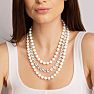 Martha Stewart Three Strand Pearl and Crystal Necklace In Gold, 18 Inches Image-7