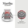Martha Stewart 10 1/4 Carat Emerald Cut Garnet and Lab Grown Diamond Ring In Sterling Silver Image-2