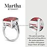 Martha Stewart 10 1/4 Carat Emerald Cut Garnet and Lab Grown Diamond Ring In Sterling Silver Image-3